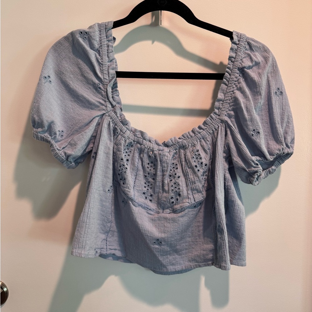 Blue Boho Blouse